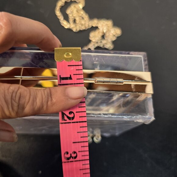 Novelty 100 Bill Purse Gold Chain Clear - Picture 6 of 9